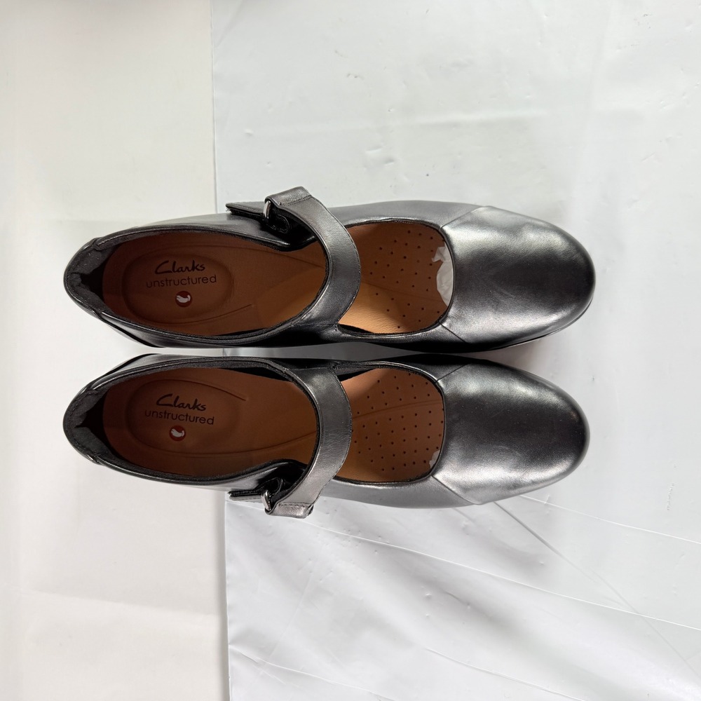 Clarks Un Damson Vibe Black Leather Mary Jane Block Heels Size 6.5 M - Picture 5 of 11